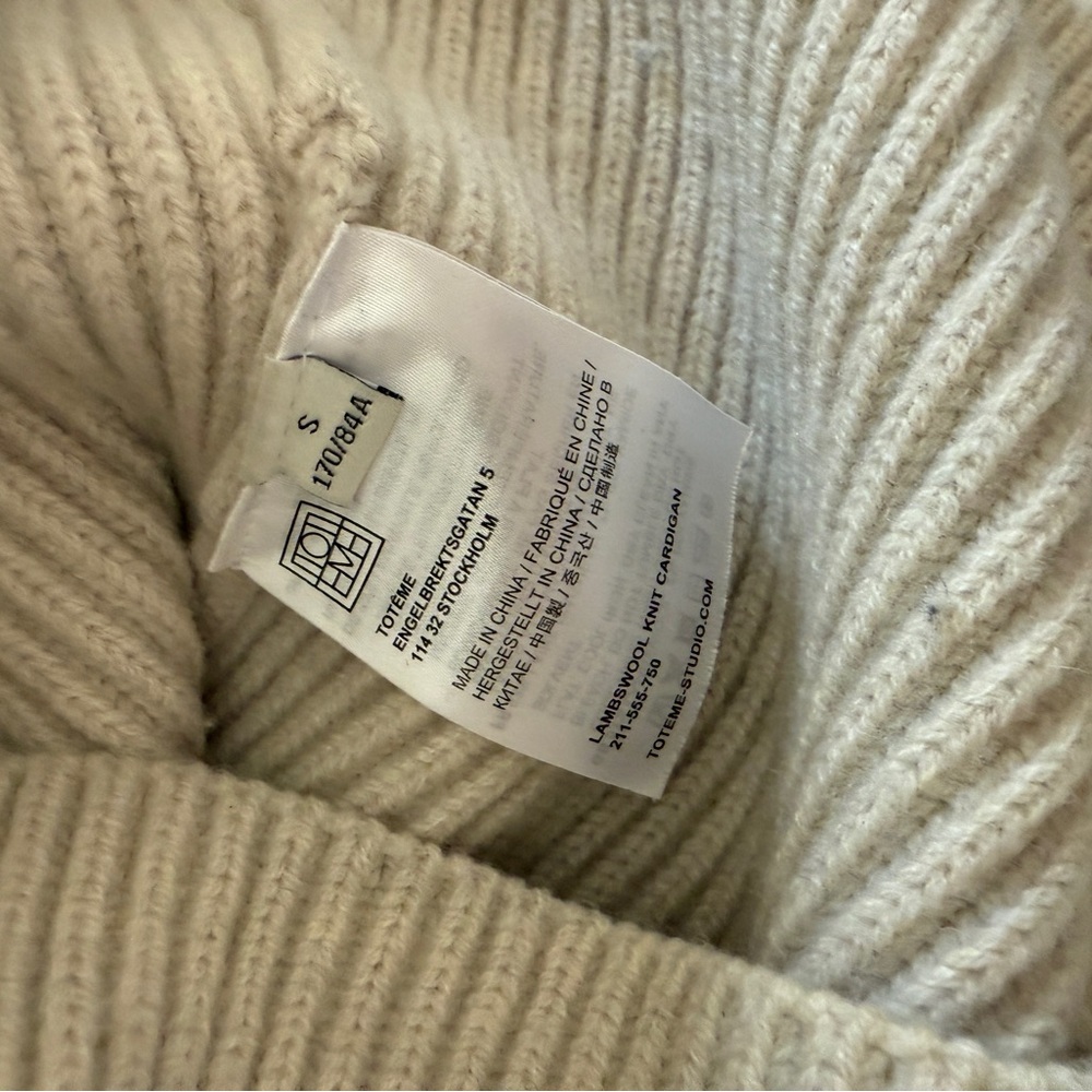 Toteme Lambswool Knit Cardigan SZ Small - Picture 8 of 9